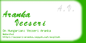 aranka vecseri business card